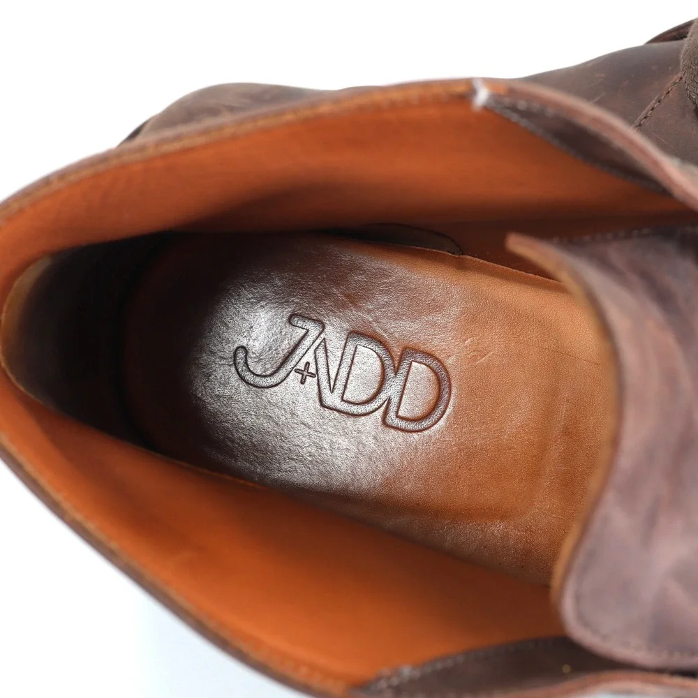 JADD Desert Boots Mens 9.5 Brown Leather Vibram Lug Sole England Casual Chukka